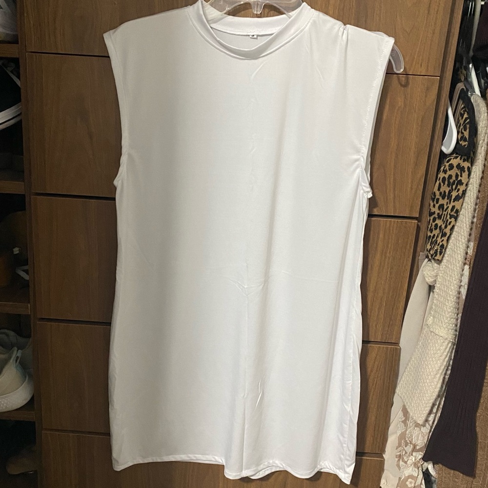 White Muscle Tee Dress